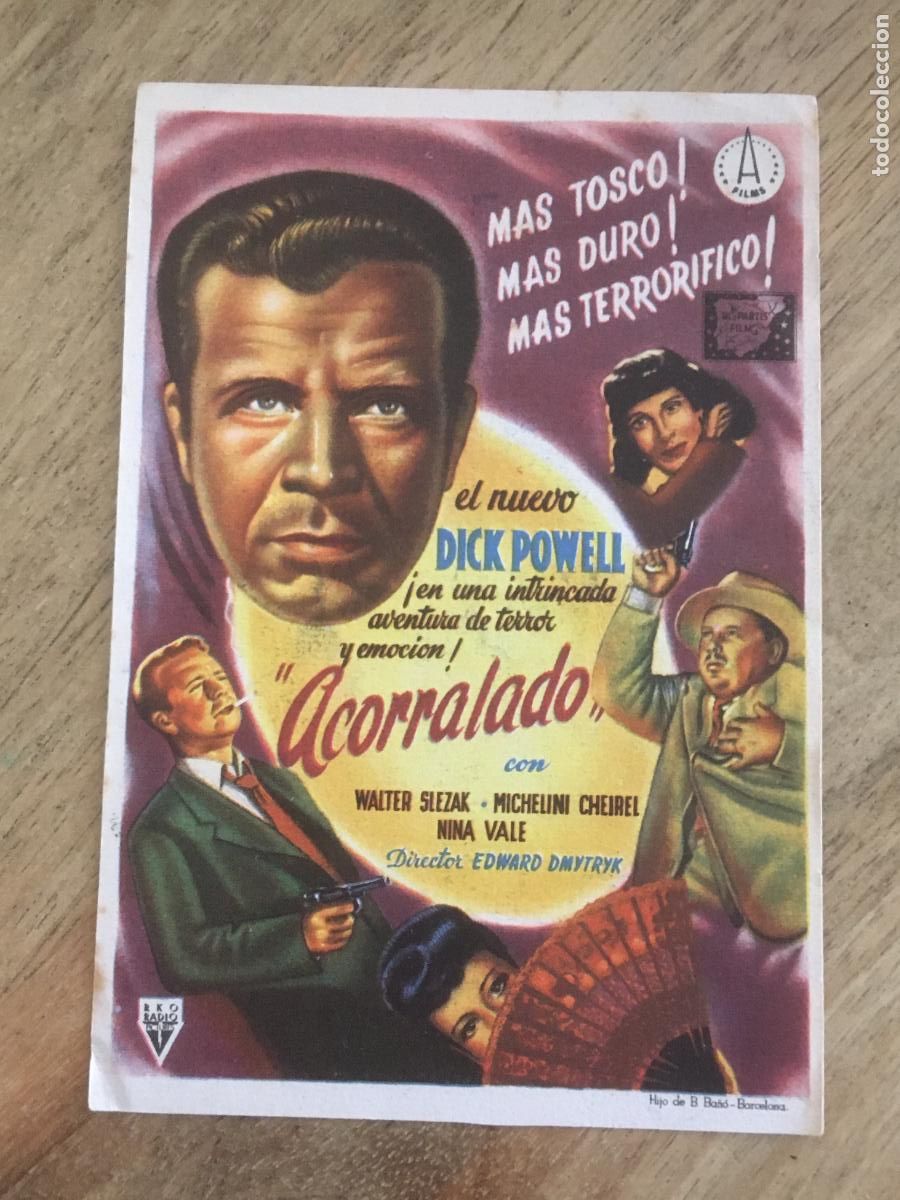  Flyers Publicitaires de films Anciens: acorralado folleto de mano original estreno muy buen estado