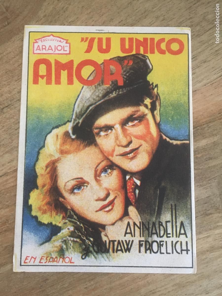  Flyers Publicitaires de films Anciens: su unico amor arajol folleto de mano original estreno muy buen estado