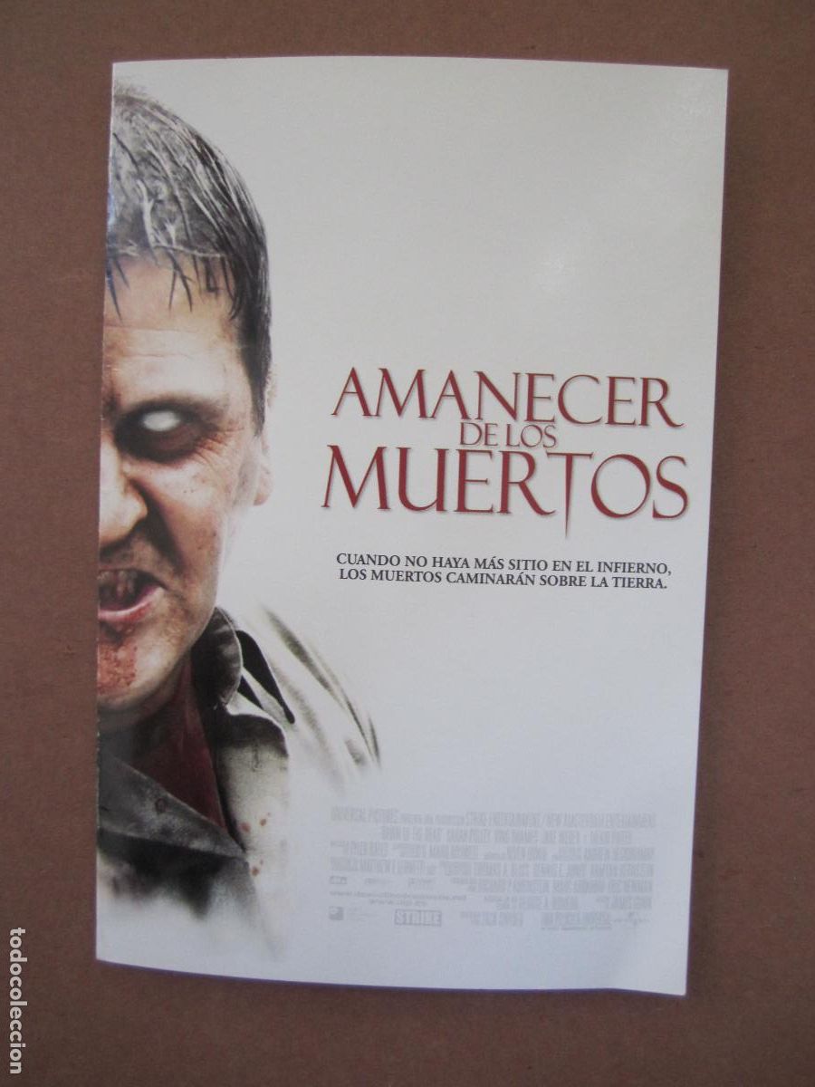 Cine: amanecer de los muertos - folleto mano original invitacion preestreno - Sarah Polley terror