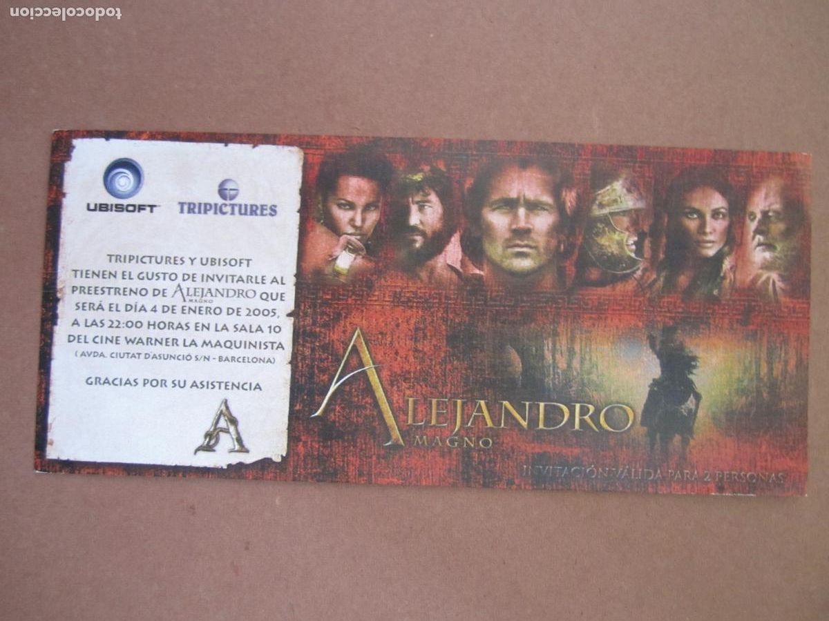 Cine: alejandro magno folleto mano original invitacion preestreno Colin farrell angelina jolie val kilmer