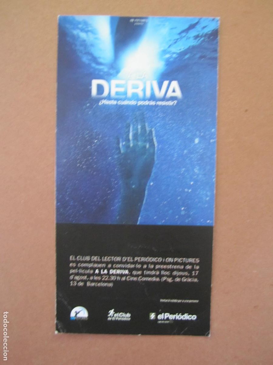  Flyers Publicitaires de films Anciens: a la deriva folleto mano original invitacion preestreno - cine comedia barcelona