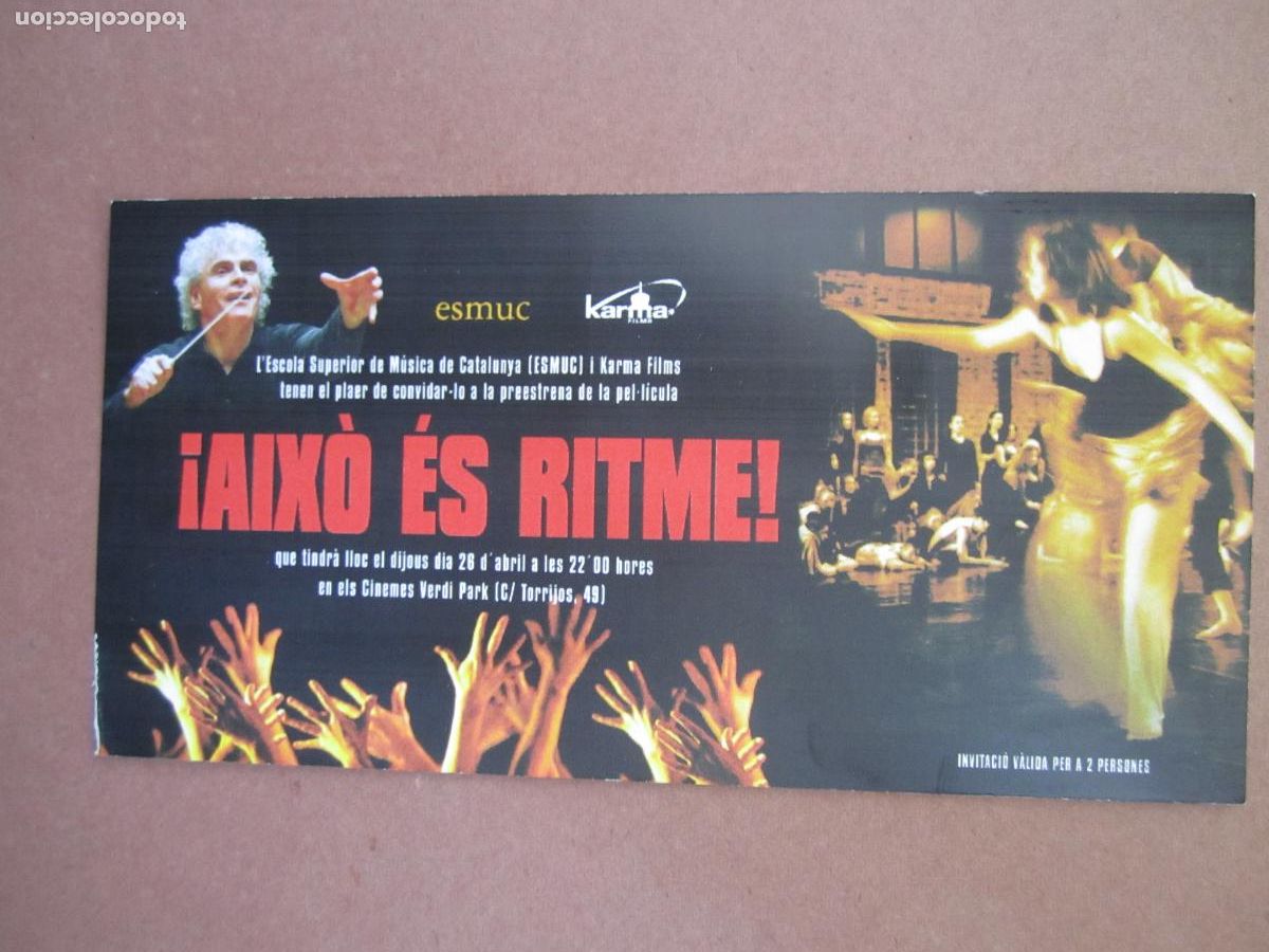  Flyers Publicitaires de films Anciens: aixo es ritme folleto mano original invitacion preestreno - documental