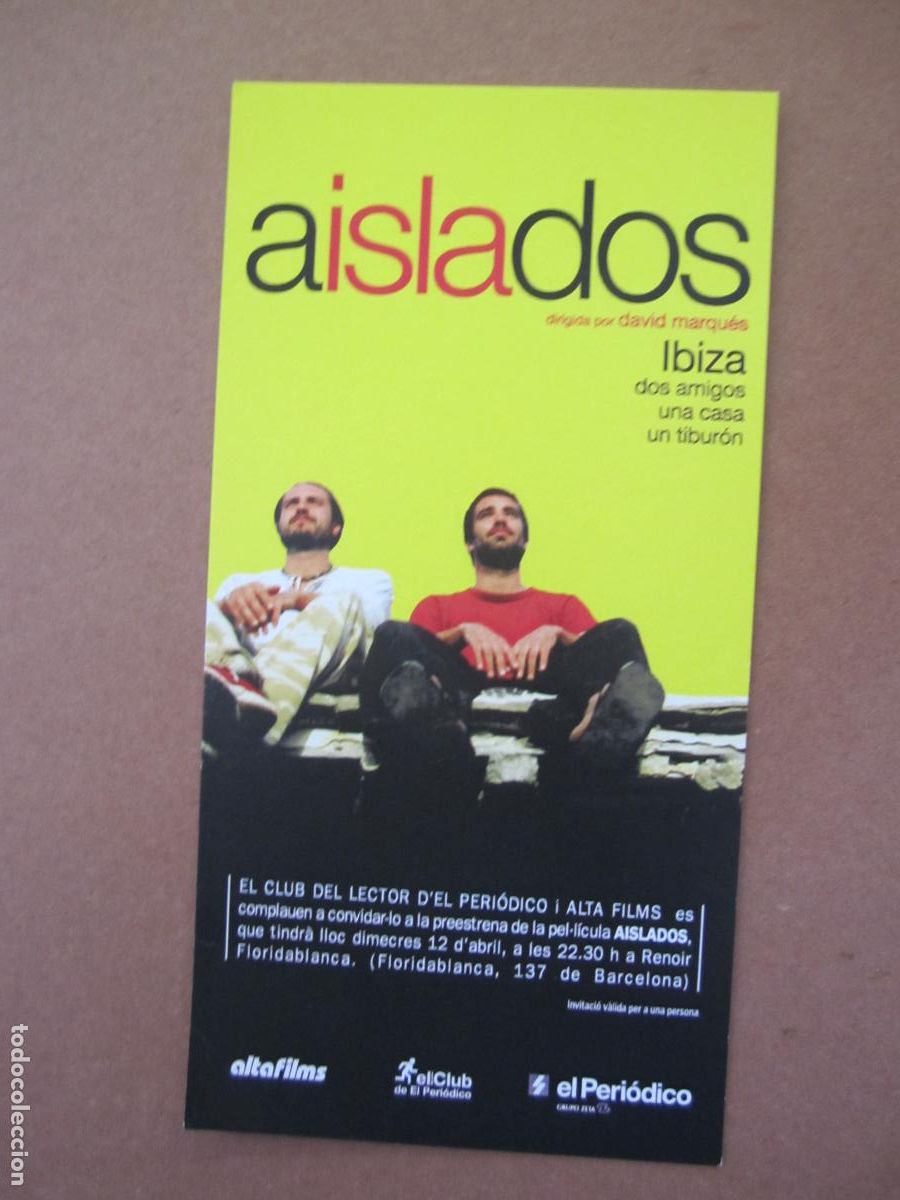  Flyers Publicitaires de films Anciens: aislados folleto mano original invitacion preestreno - adria collado - ibiza