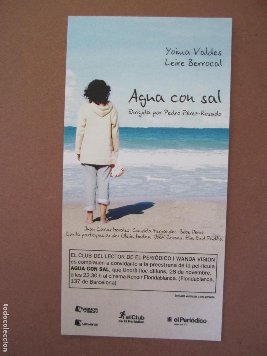 Cine: agua con sal - folleto mano original invitacion preestreno - leire berrocal cine espa&ntilde;ol