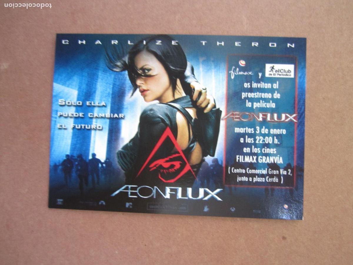 Cine: aeon flux - folleto mano original invitacion preestreno - charlize theron