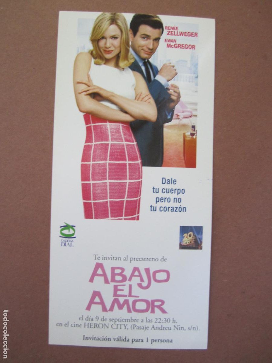  Flyers Publicitaires de films Anciens: abajo el amor folleto mano original invitacion preestreno - rene zellweger