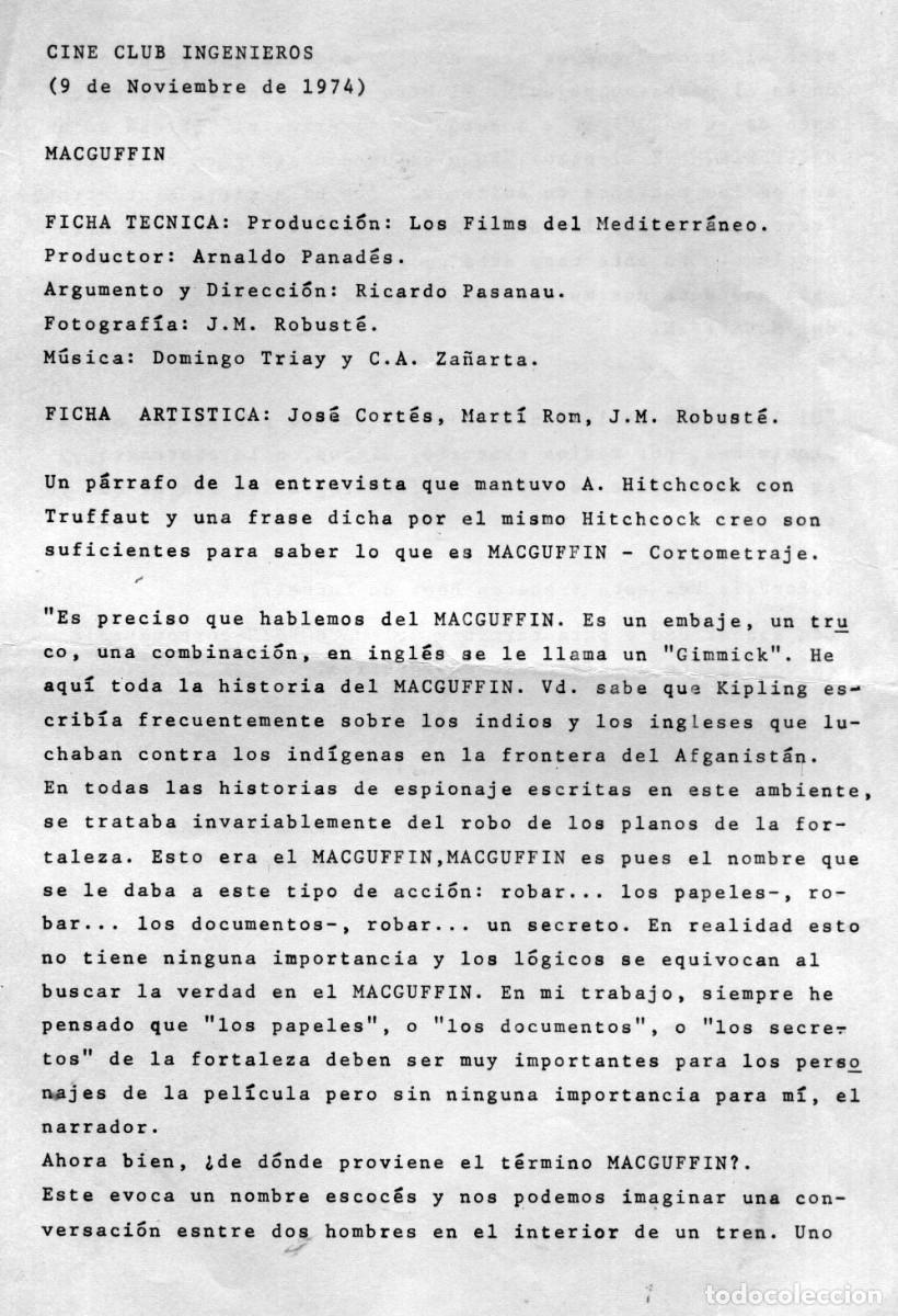 Cine: Programa cine Magguffin Barcelona 1974 - Foto 1