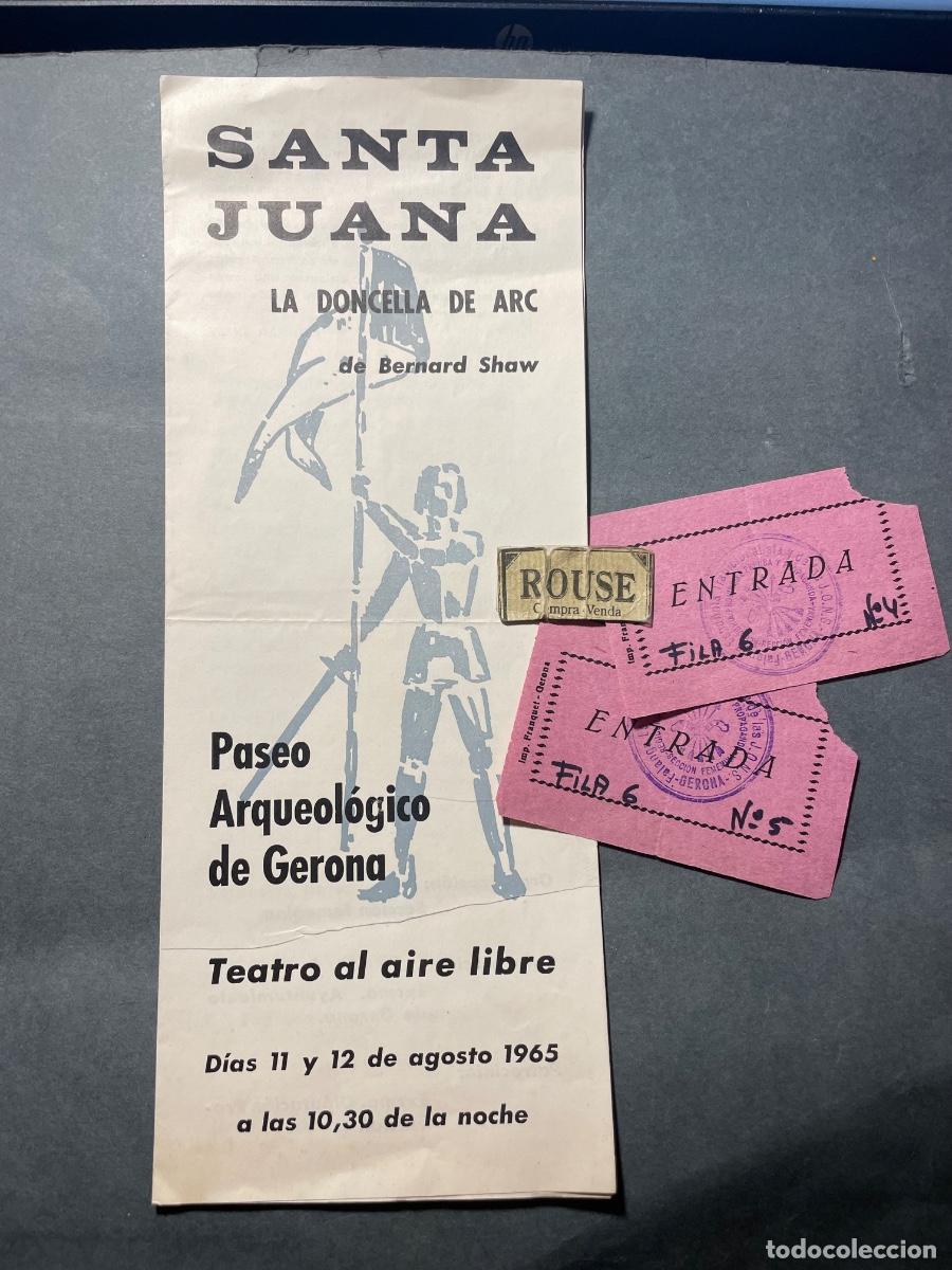 Cine: TEATRO - PROGRAMA + 2 ENTRADAS - PROGRAMA SANTA JUANA LA DONCELLA DE ARC DE BERNARD SHAW 1965 - Foto 1