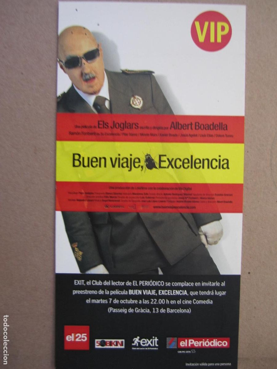  Flyers Publicitaires de films Anciens: buen viaje excelencia - folleto mano original invitacion preestreno - albert boadella cine espa&ntilde;ol