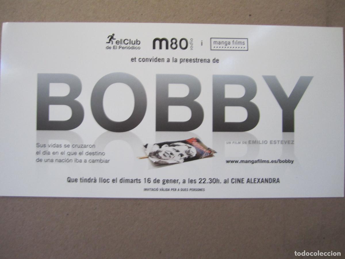 Cine: bobby - folleto mano original invitacion preestreno - anthony hopkins helen hunt