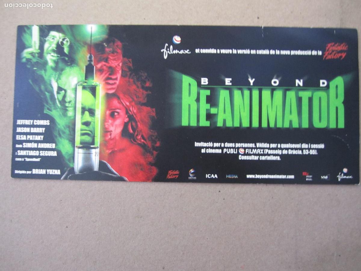 Cine: beyond reanimator - folleto mano original invitacion preestreno - elsa pataky cine espa&ntilde;ol