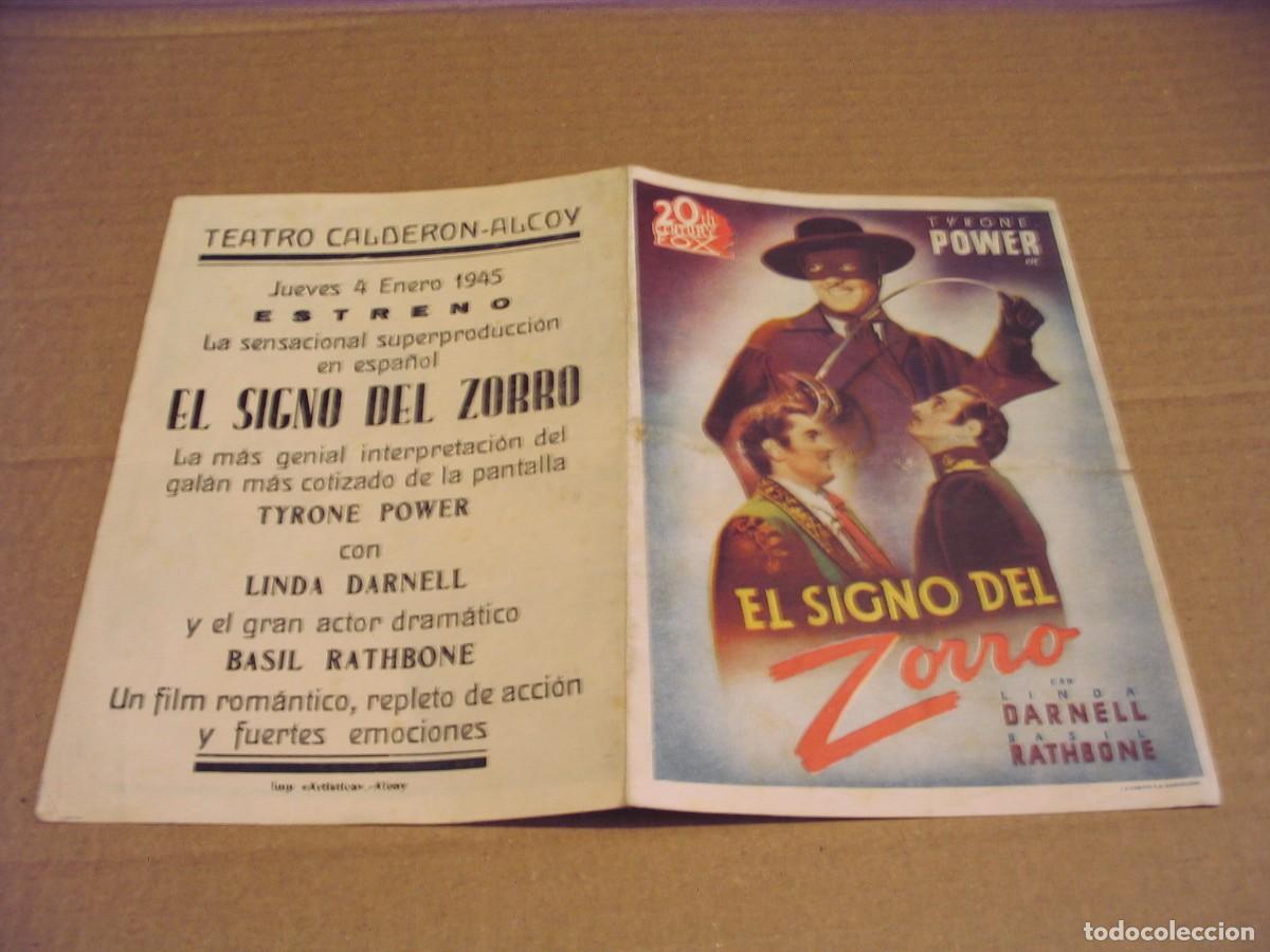 Cine: EL SIGNO DEL ZORRO programa de mano TYRONE POWER BASIL RATHBONE - Foto 1