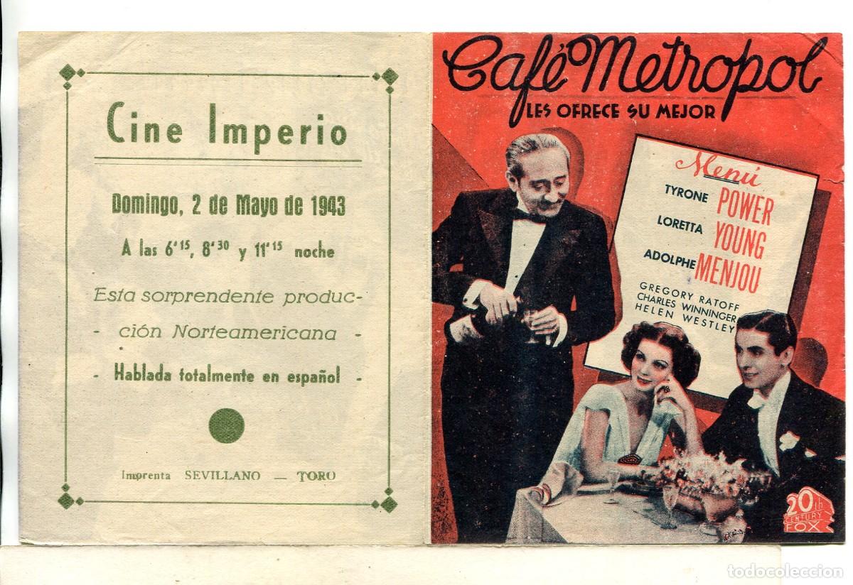 Cine: CAF&Eacute; METROPOL, con Tyrone Power. - Foto 1