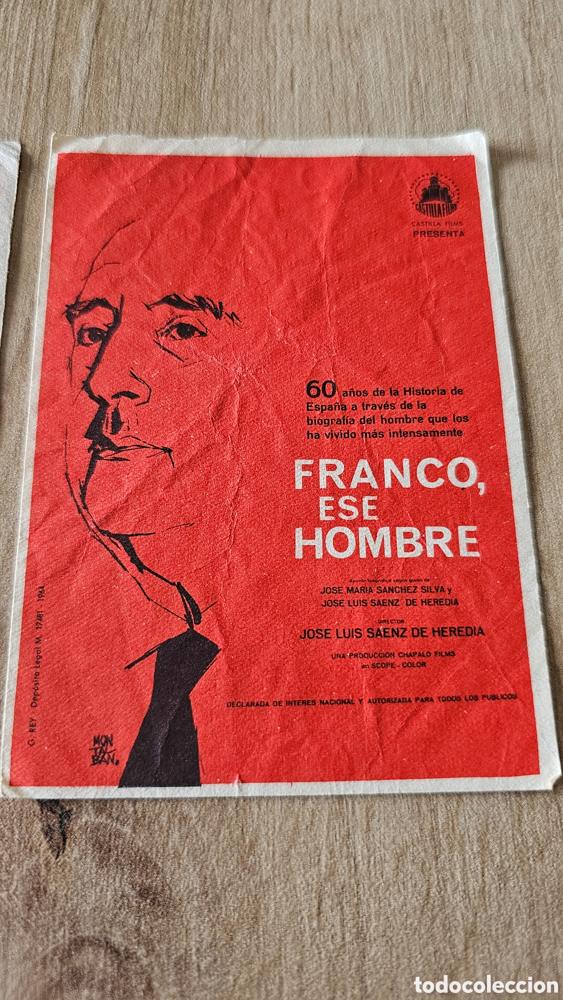 Cine: 2 Programas cine &rdquo; Franco Ese Hombre&rdquo;1964. - Foto 3