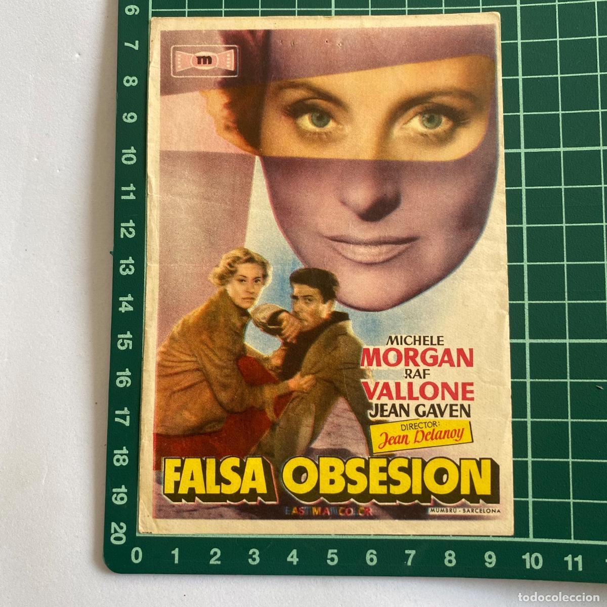 Cine: Programa de cine folleto de mano pelicula. Falsa obsesi&oacute;n. - Foto 1