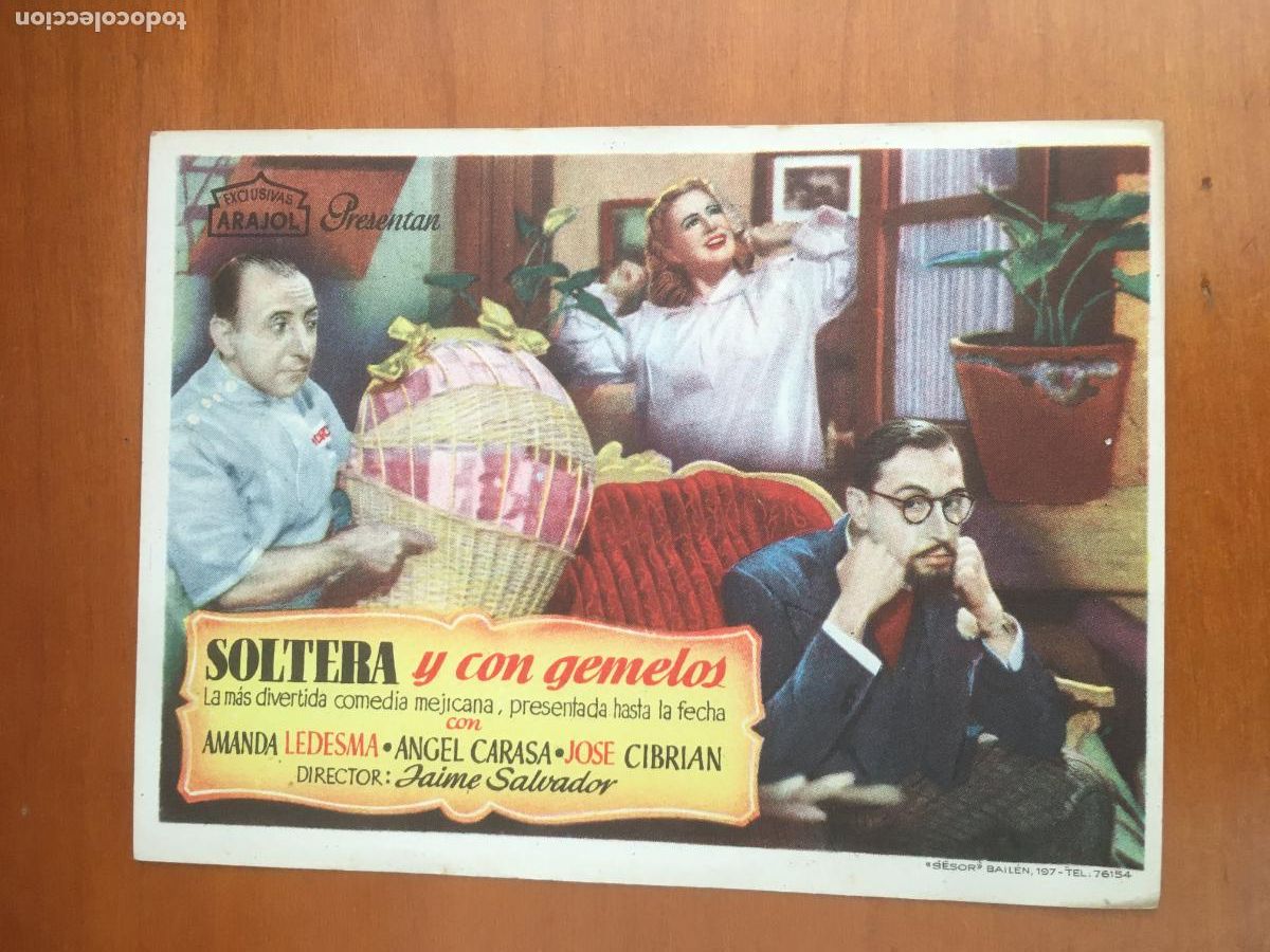 Folhetos de m&atilde;o de filmes antigos de cinema: soltera y con gemelos arajol folleto de mano original estreno muy buen estado