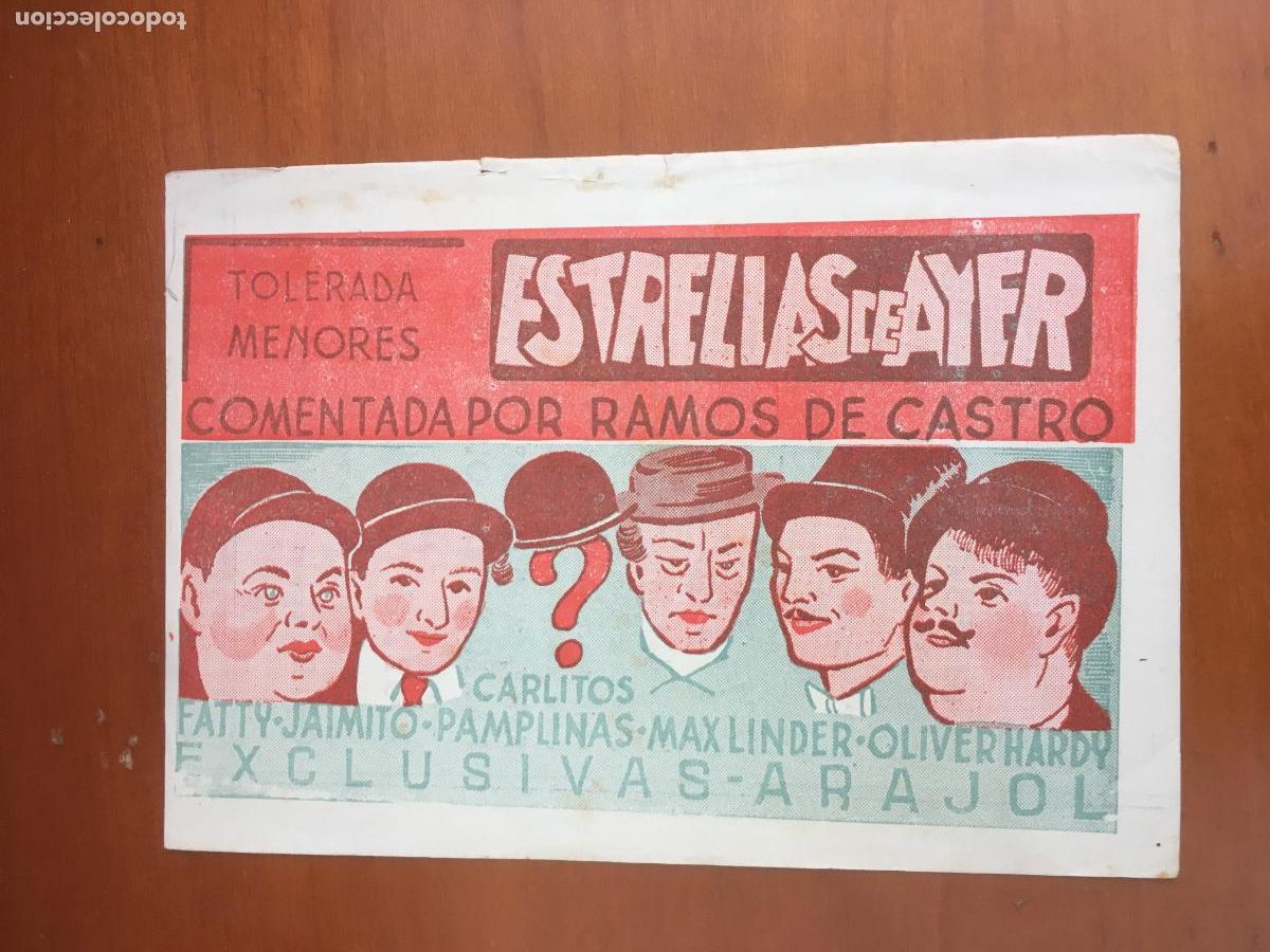 Folhetos de m&atilde;o de filmes antigos de cinema: estrellas de ayer arajol folleto de mano original estreno muy buen estado