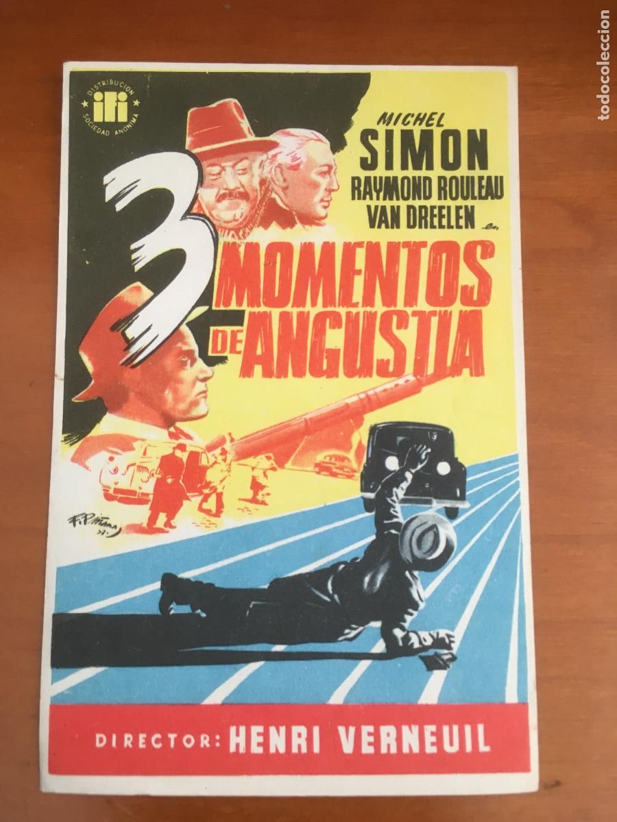 Folhetos de m&atilde;o de filmes antigos de cinema: 3 momentos de angustia folleto de mano original estreno muy buen estado