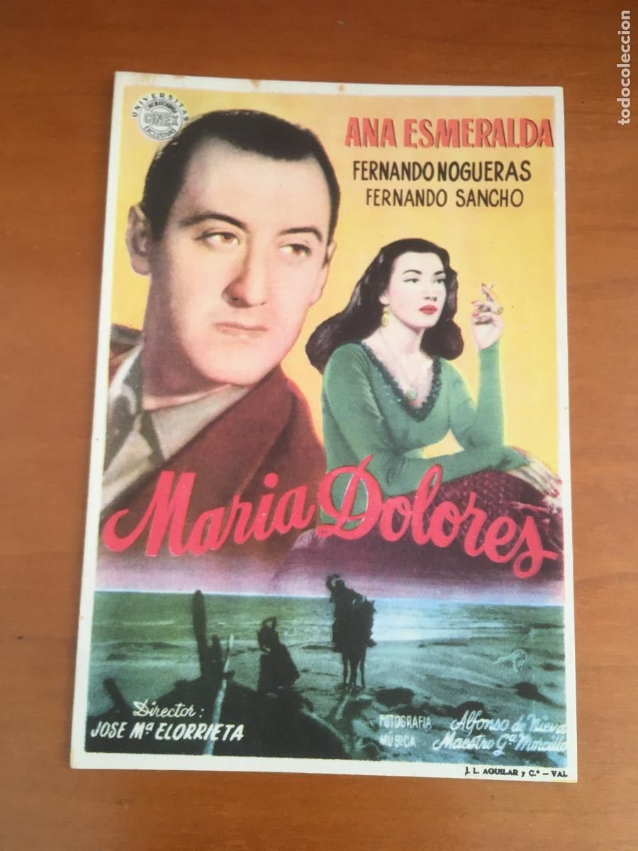 Folhetos de m&atilde;o de filmes antigos de cinema: maria dolores folleto de mano original estreno muy buen estado