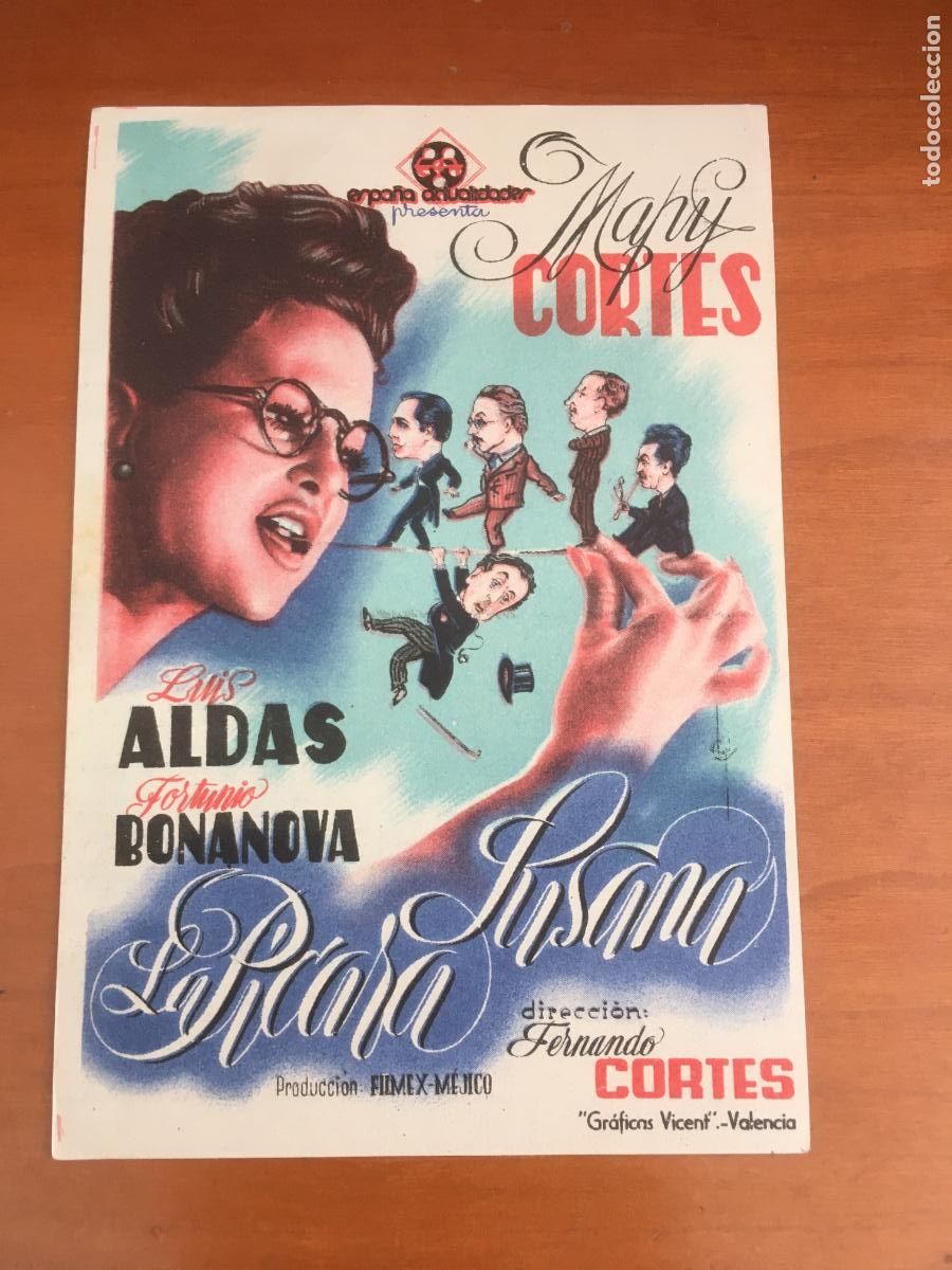 Folhetos de m&atilde;o de filmes antigos de cinema: la picara susana folleto de mano original estreno muy buen estado