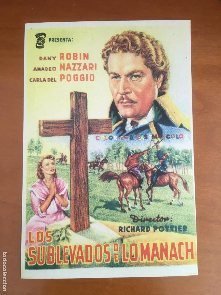 Folhetos de m&atilde;o de filmes antigos de cinema: los sublevados de lomanach folleto de mano original estreno muy buen estado