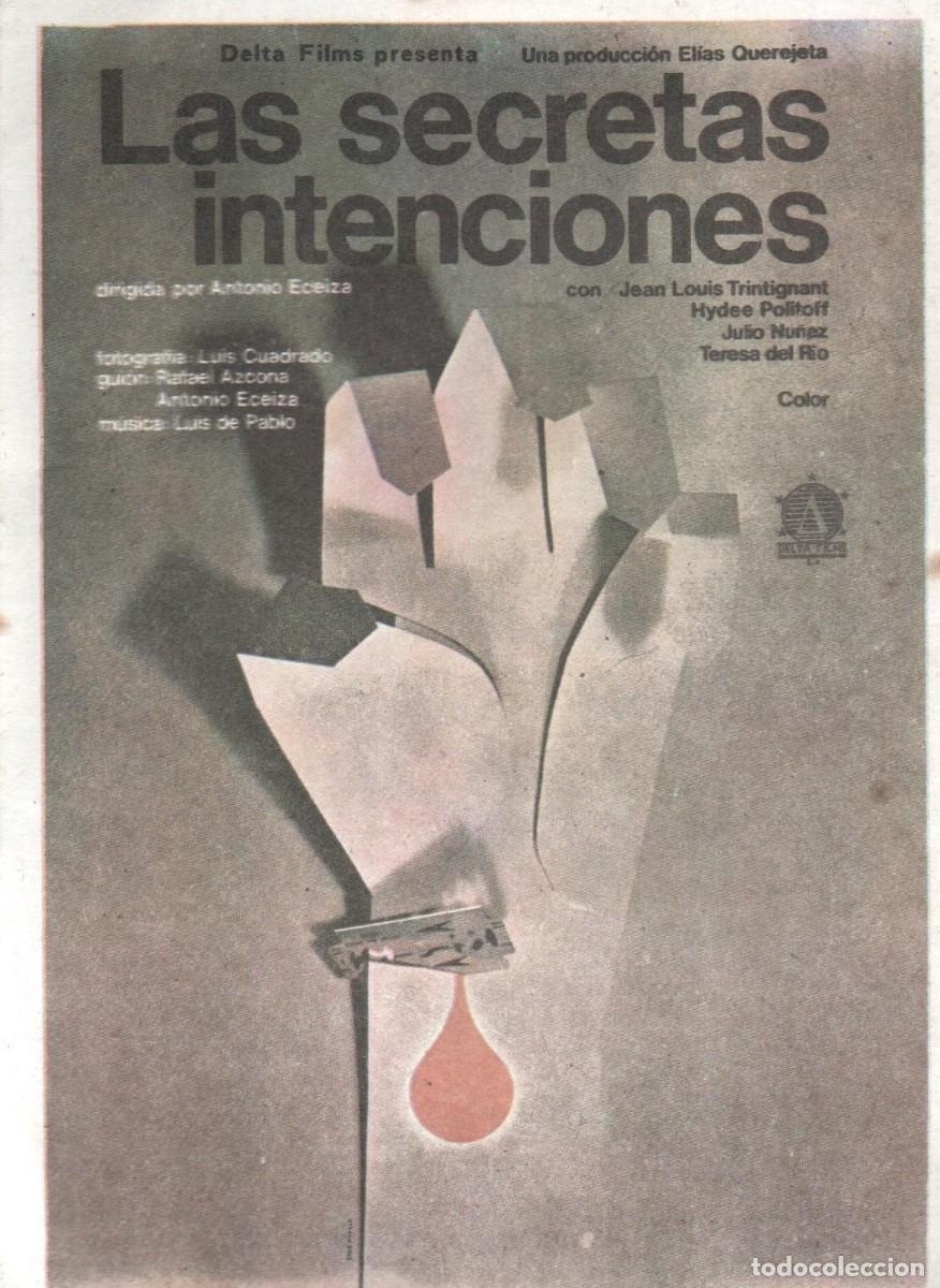 Cine: PROGRAMA DE CINE: LAS SECRETAS INTENCIONES. PC-10002 - Foto 1