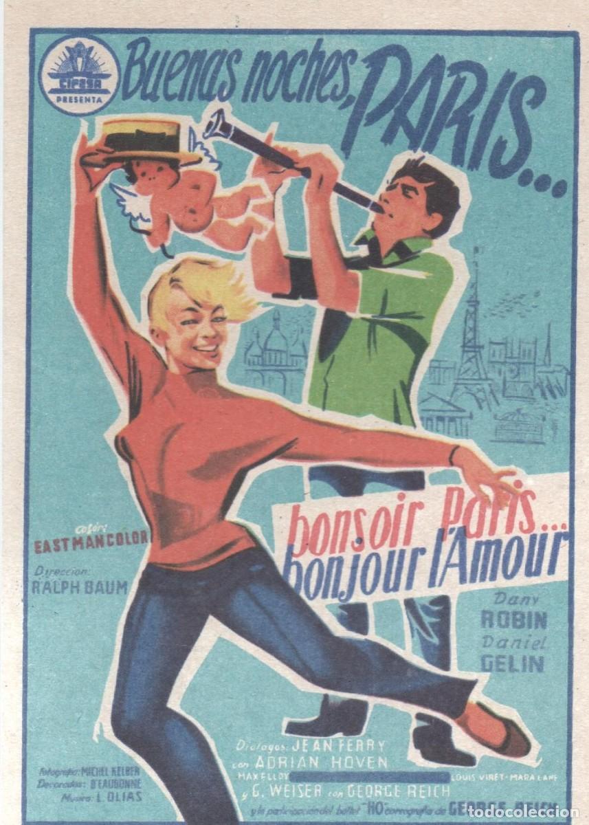 Cine: PROGRAMA DE CINE: BUENAS NOCHES, PARIS&hellip; PC-10005 - Foto 1