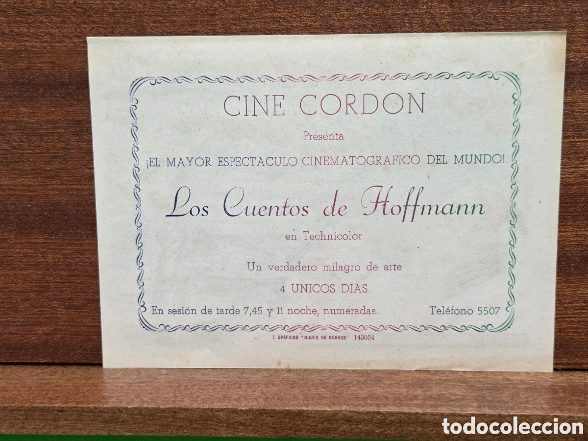 Cine: FOLLETO DE MANO...PROGRAMA DE MANO...&rdquo;&rdquo;LOS CUENTOS DE HOFFMANN&rdquo;&rdquo;.. - Foto 2