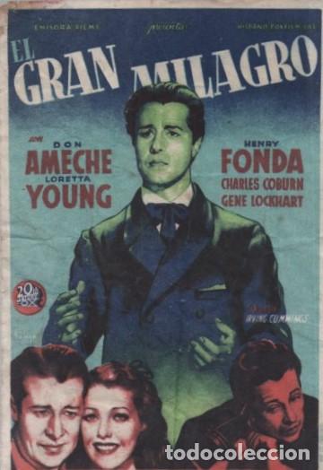 Cine: PROGRAMA DE CINE: EL GRAN MILAGRO PC-10055 - Foto 1