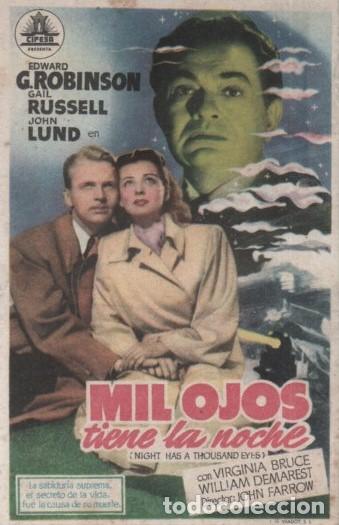 Cine: PROGRAMA DE CINE: MIL OJOS TIENE LA NOCHE PC-10063 - Foto 1