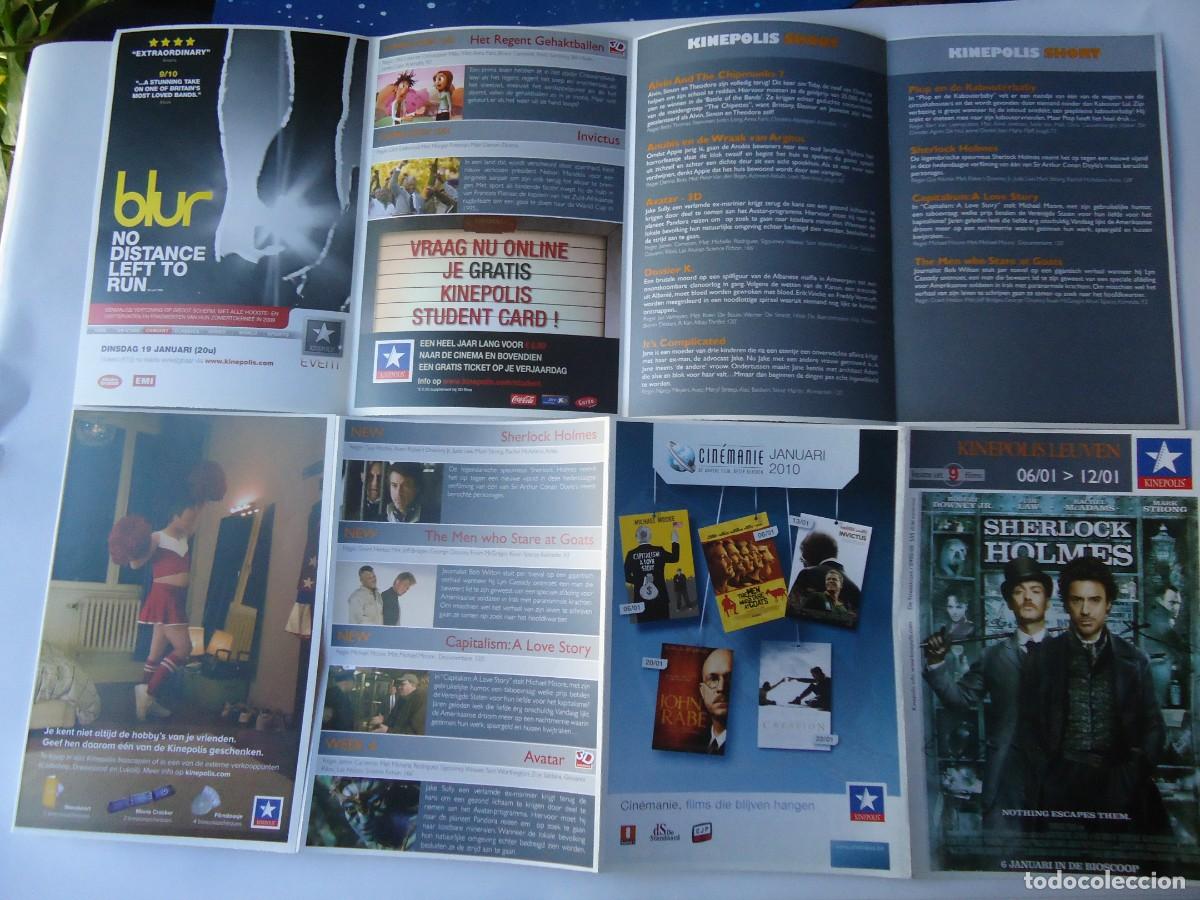 Cine: PROGRAMA DE LA PEL&Iacute;CULA, SHERLOCK HOLMES. ROBERT DOWNEY JR. LOTE DE 2,TRIPTICO 5 CARILLAS CON DATOS. - Foto 2