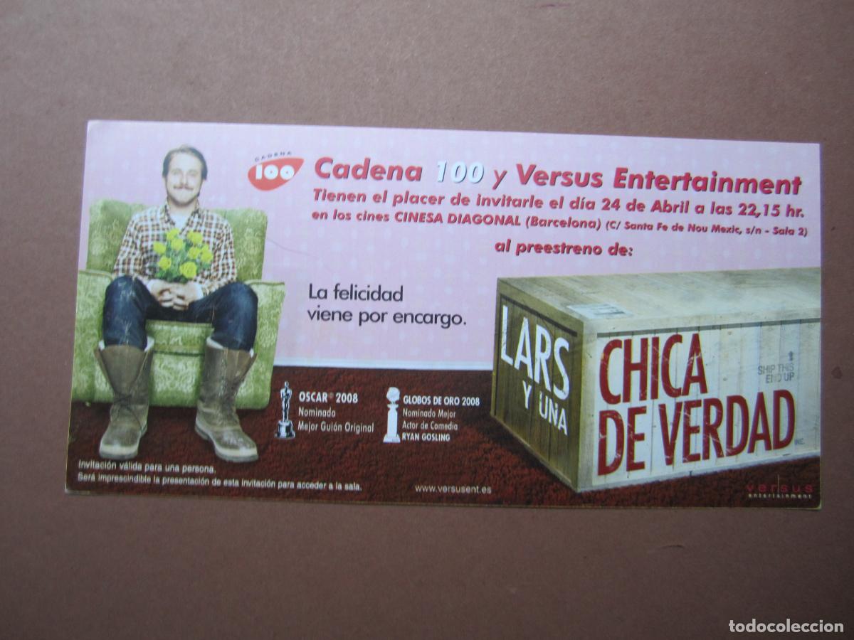 Cine: lars y una chica de verdad - INVITACION FOLLETO MANO ORIGINAL PREESTRENO Ryan Gosling emily mortimer