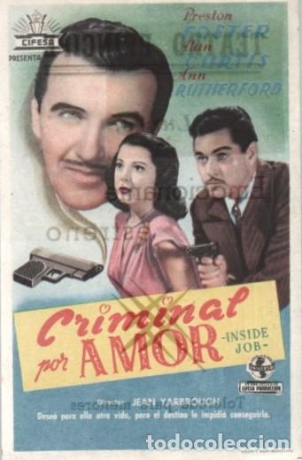 Cine: PROGRAMA DE CINE: CRIMINAL POR AMOR PC-10091 - Foto 1