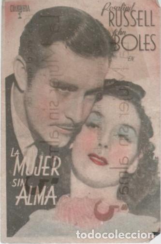 Cine: PROGRAMA DE CINE: LA MUJER SIN ALMA PC-10114 - Foto 1