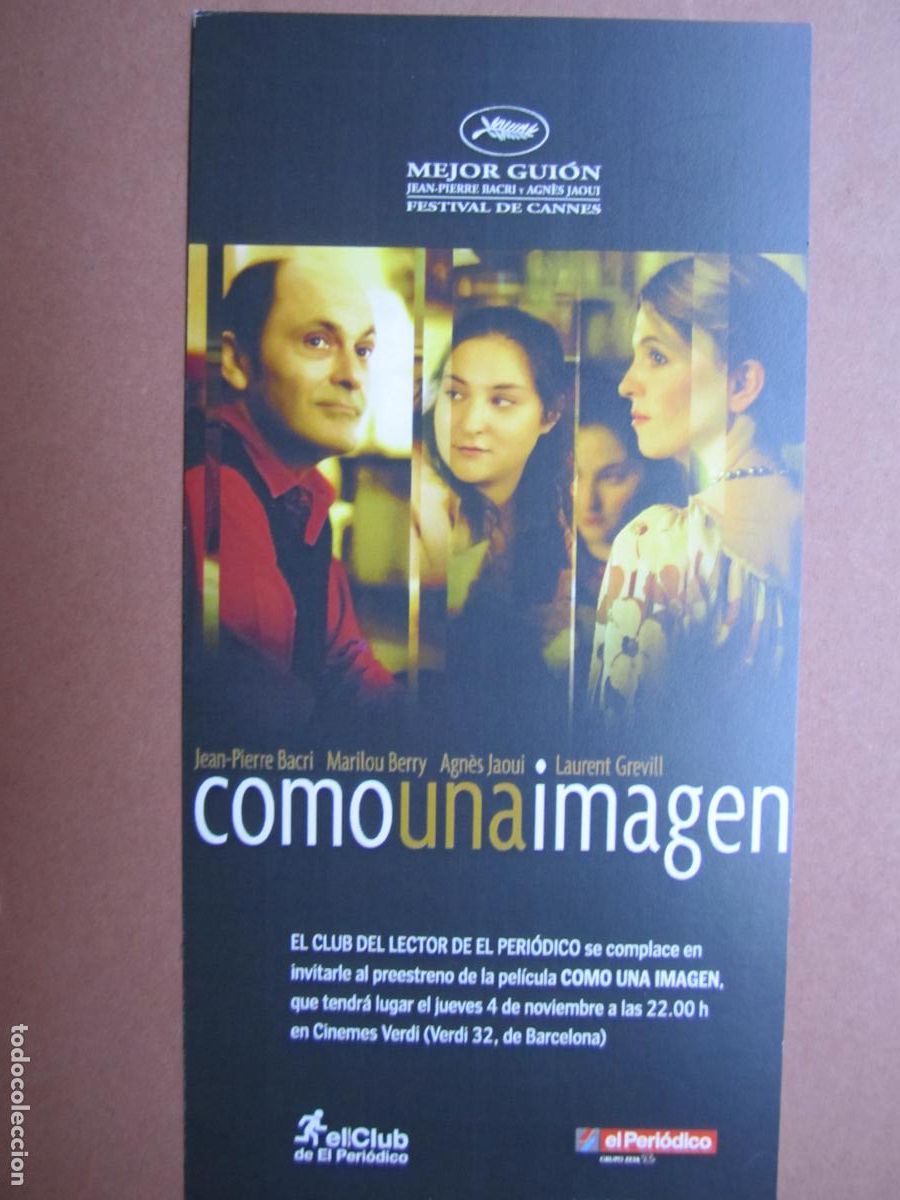 Kino: como una imagen INVITACION FOLLETO MANO ORIGINAL ESTRENO agnes jaoui