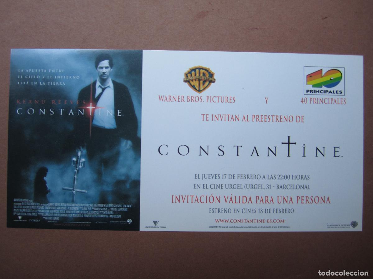 Cine: constantine - INVITACION FOLLETO MANO ORIGINAL preESTRENO - keanu reeves