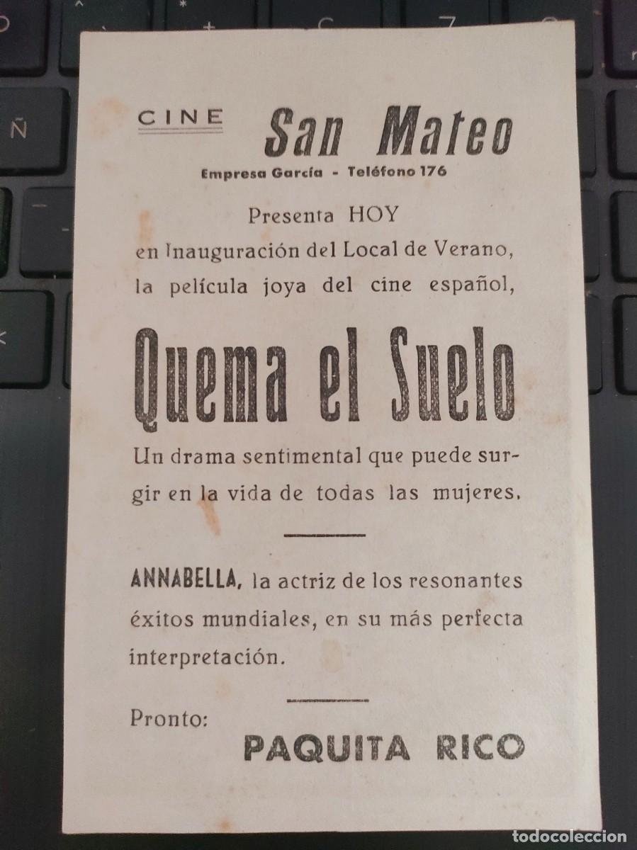 Cine: QUEMA EL SUELO - SIMPLE CON PUBLICIDAD CINE SAN MATEO - Foto 2
