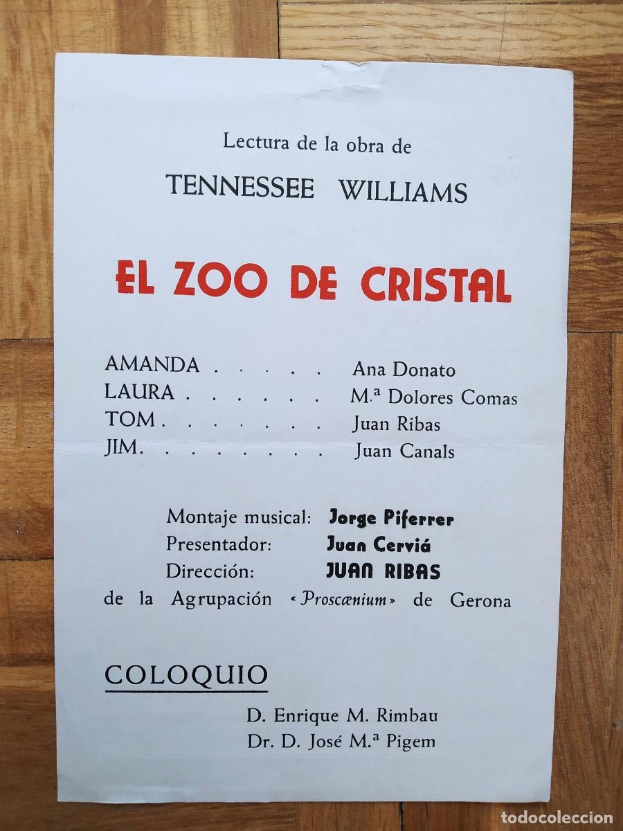 Cine: PROGRAMA TEATRO FORUM EL ZOO DE CRISTAL TENNESEE WILLIAMS - Foto 2