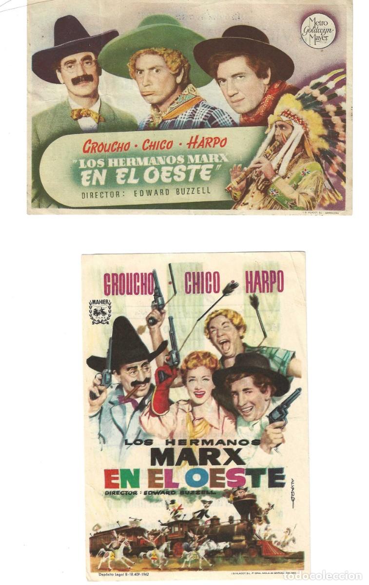 Cine: LOS HERMANOS MARX EN EL OESTE, 2 FOLLETOS - Foto 1