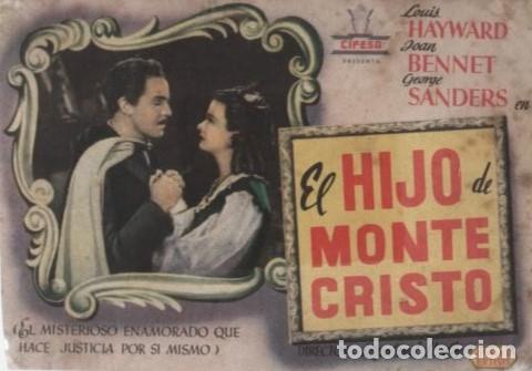 Cine: PROGRAMA DE CINE: EL HIJO DE MONTE CRISTO PC-10184 - Foto 1