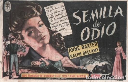 Cine: PROGRAMA DE CINE: SEMILLA DE ODIO PC-10232 - Foto 1