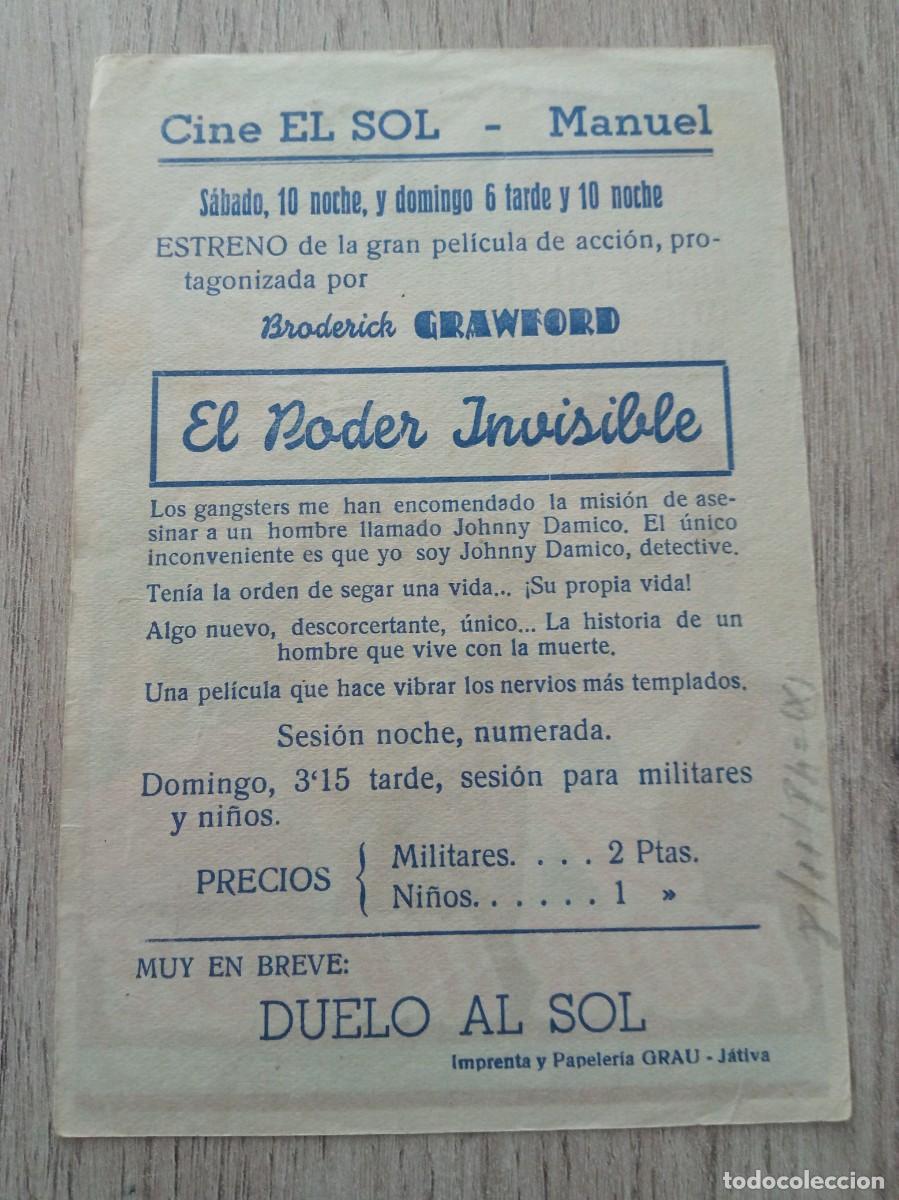 Cine: EL PODER INVISIBLE, BRODERICK CRAWFORD, CINE EL SOL, MANUEL - Foto 2