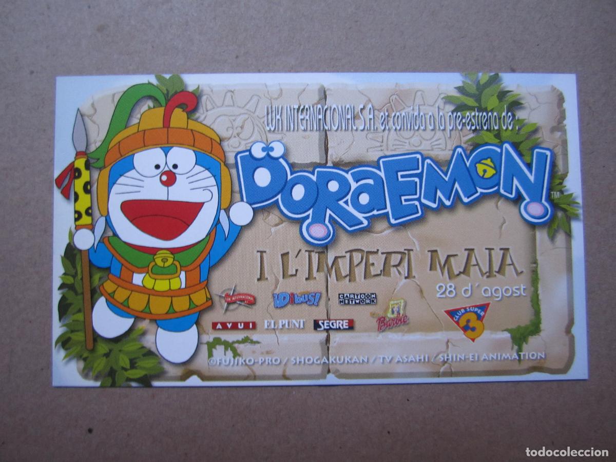 Cine: doraemon i l'imperi maya - invitacion folleto mano cat. original preestreno - animacion