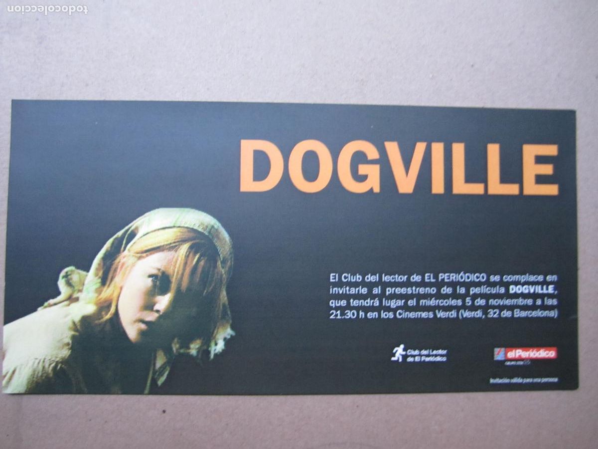 Cine: dogville - invitacion folleto mano original - lars von trier nicole kidman