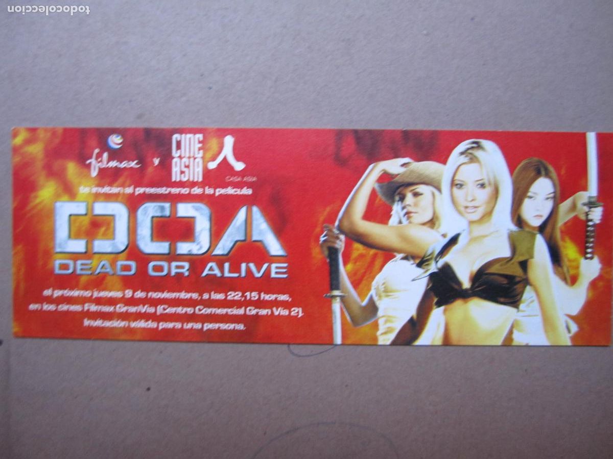 Cine: d.o.a. doa dead or alive - invitacion folleto mano original preestreno - Jaime Pressly