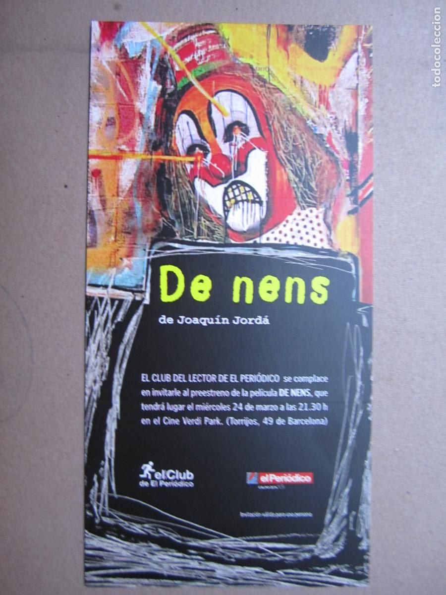 Cine: de nens - invitacion folleto mano original preestreno- joaquim jorda - cine espa&ntilde;ol