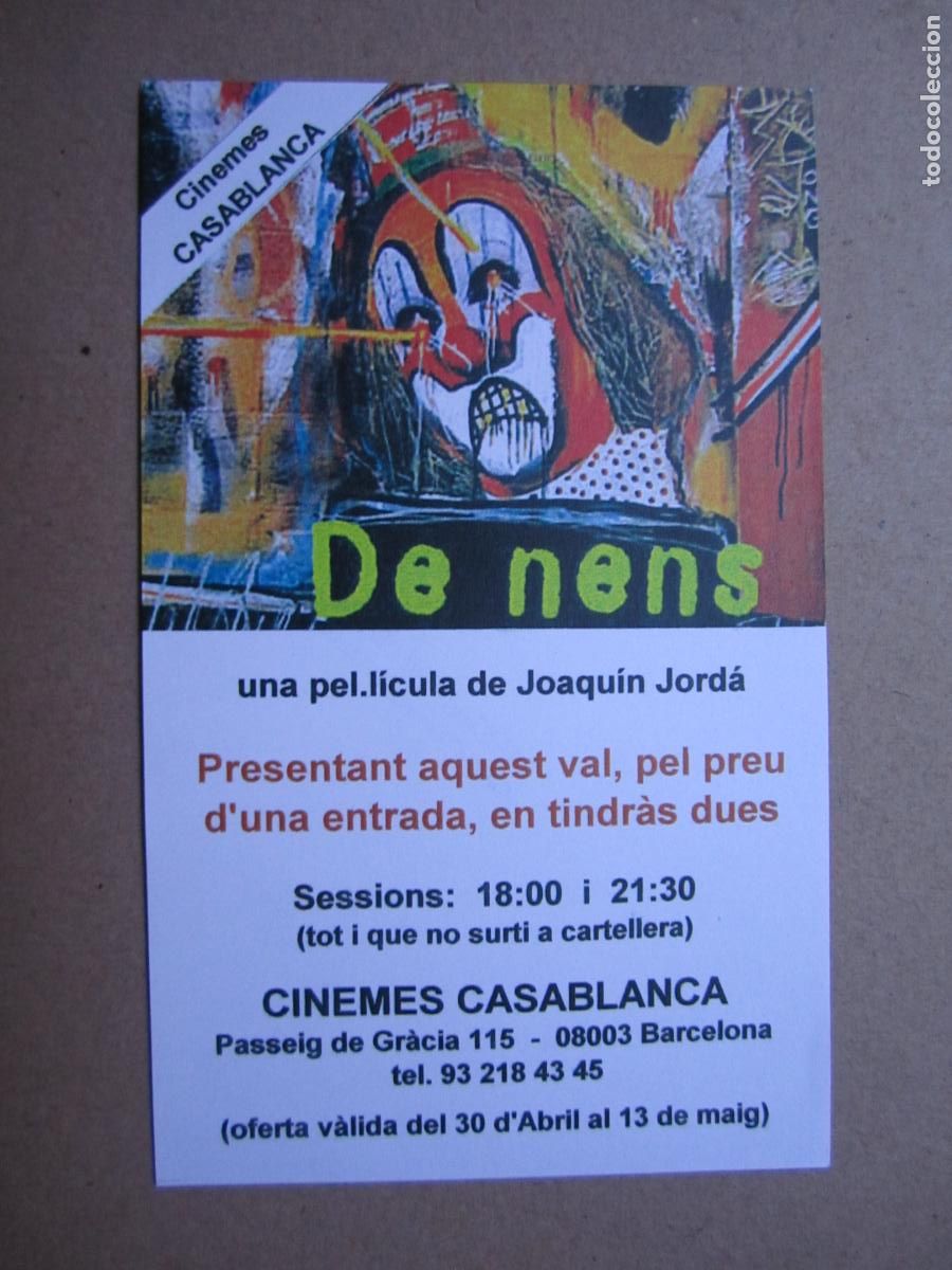 Cine: de nens - invitacion folleto mano original - joaquim jorda - cine espa&ntilde;ol