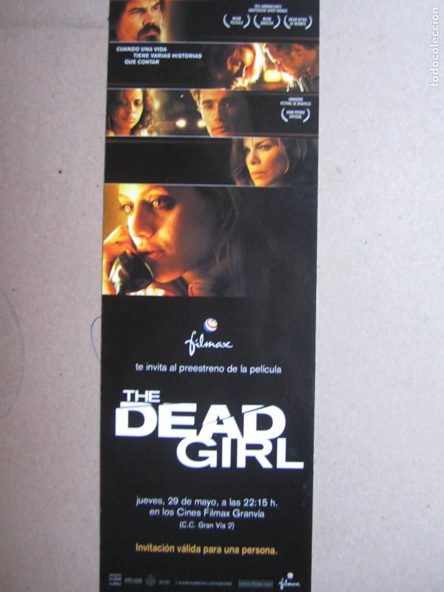Cine: the dead girl - invitacion folleto mano original - Brittany Murphy