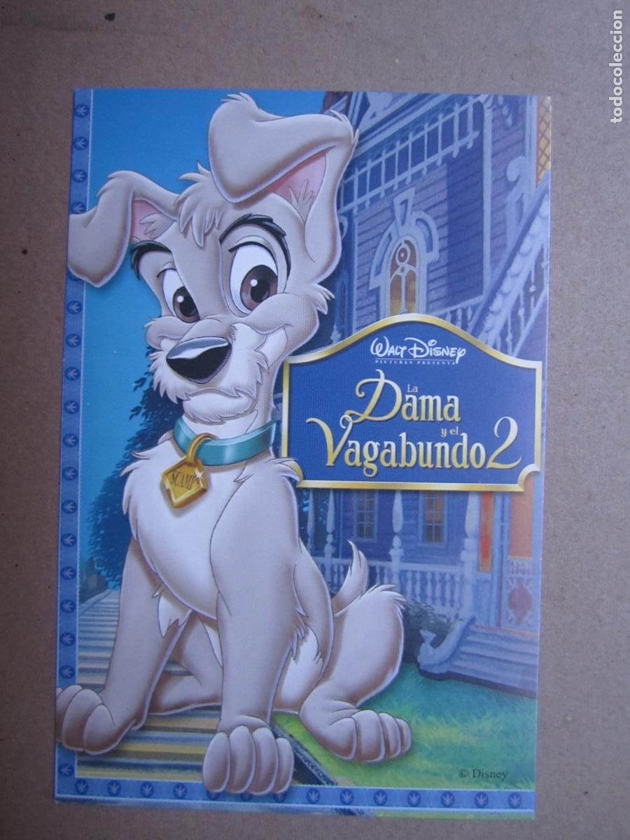 Cine: la dama y el vagabundo 2 - invitacion folleto mano original preestreno - animacion walt disney