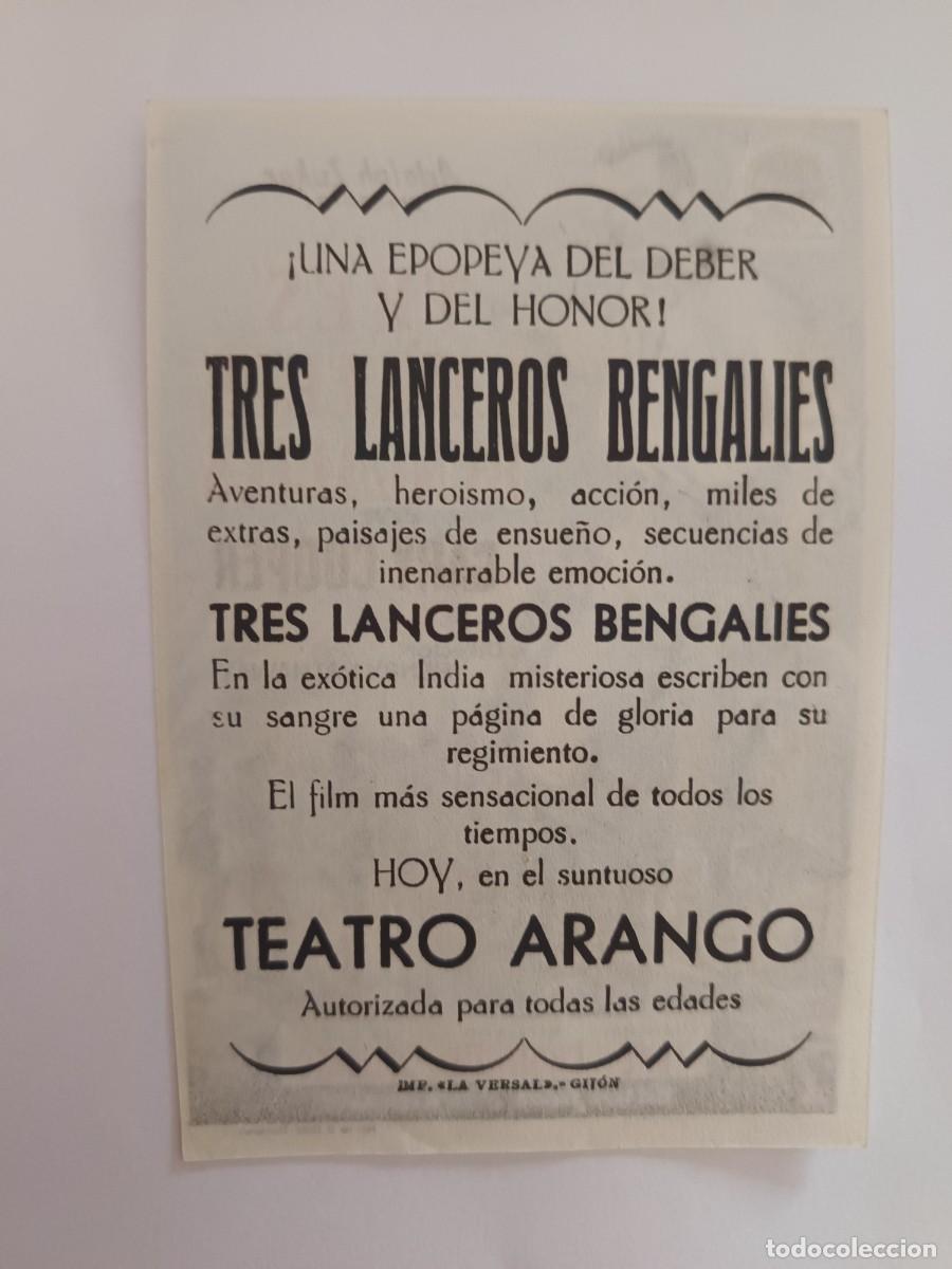 Cine: PROGRAMA DE CINE TRES LANCEROS BENGALIES - Foto 2